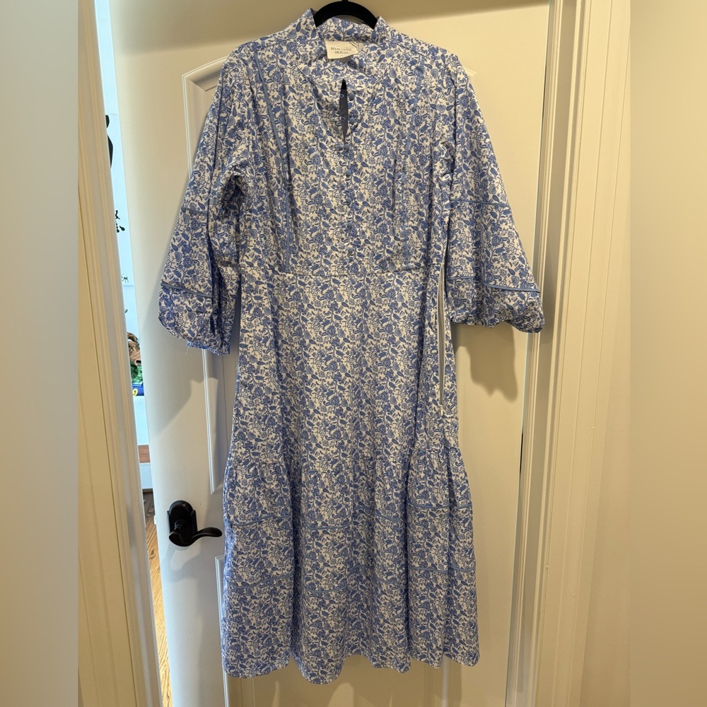 Tuckernuck Hyacinth House Blue Midi Dress-EUC- L